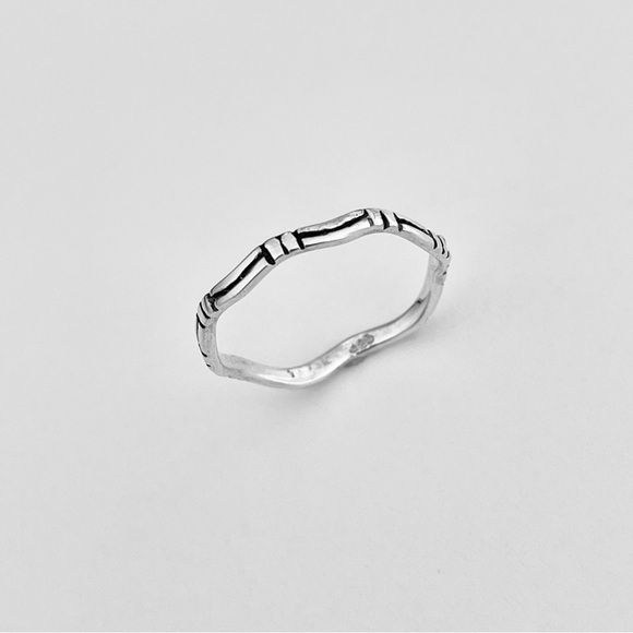 Sterling Silver Bamboo Band Ring, Silver Rings, Tree of Life Ring, Wedding Bands - Picture 13 of 14